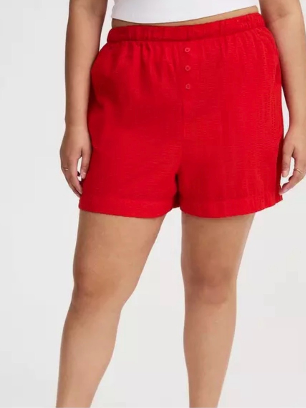 torrid Bright Red Elastic-Waist Casual Shorts